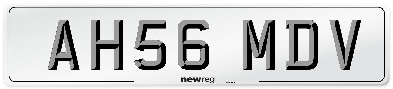 AH56 MDV Number Plate from New Reg